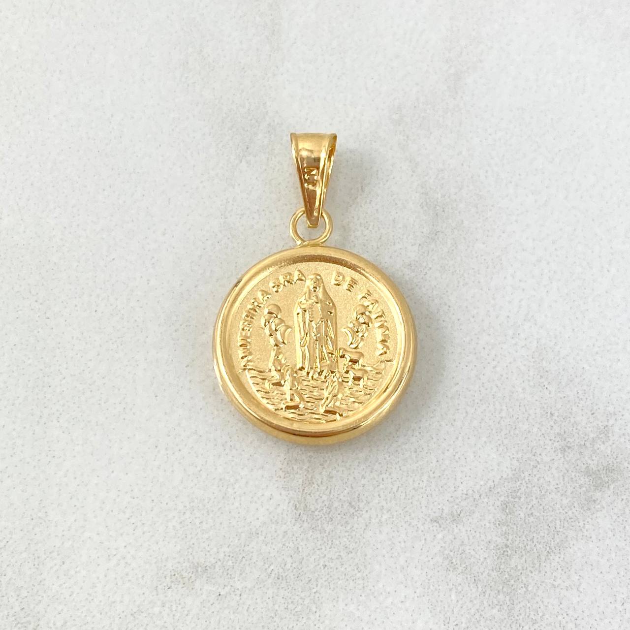 Pendant Our Lady of Fatima 1.15gr / 2.4cm / Stamped Yellow Gold ©
