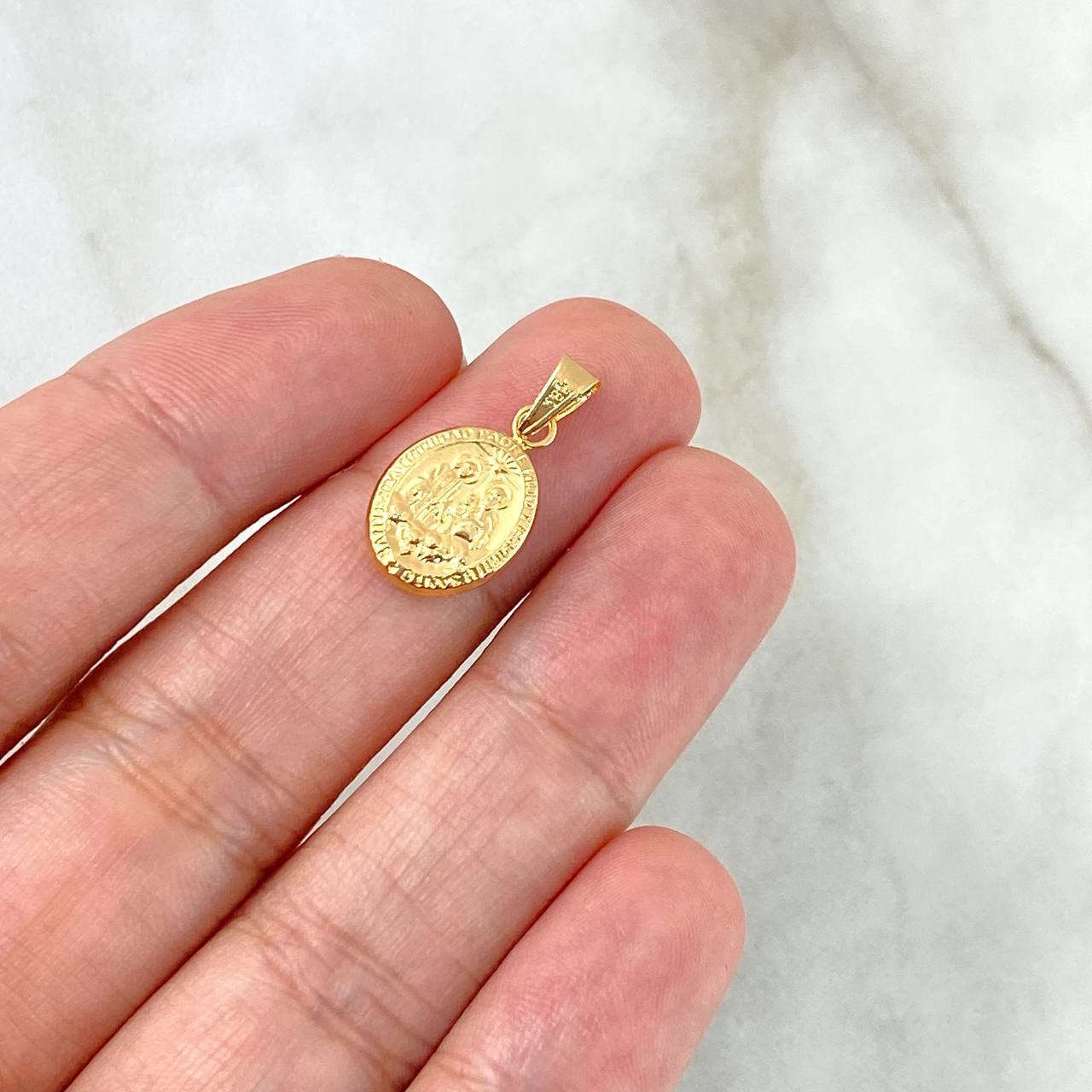 Dije Santisima Trinidad 0.6gr / 2cm / Troquelado Oro Amarillo