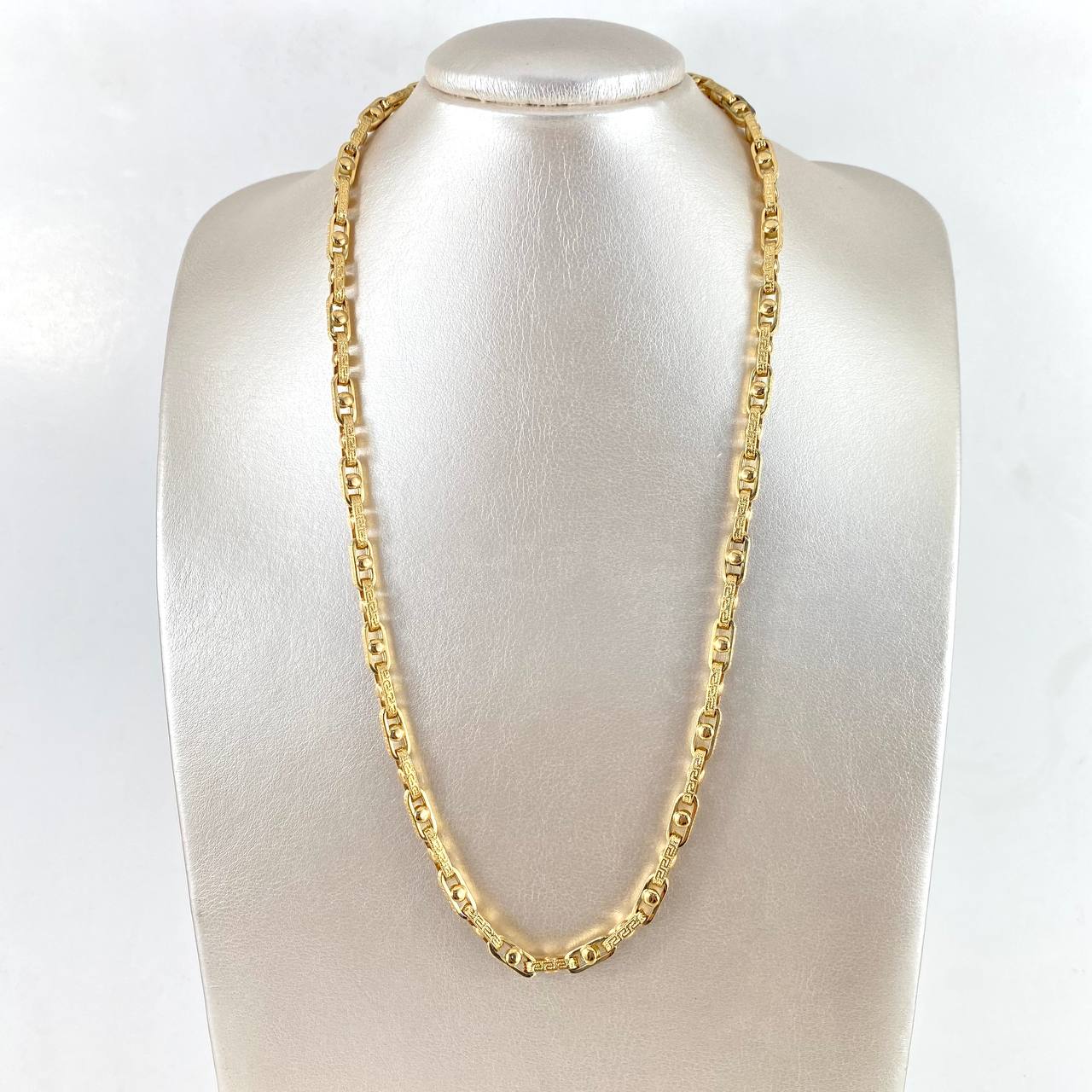 Rustic Tribal Chain 23.9gr / 60cm / 5mm Textured Yellow Gold Point +3 ©