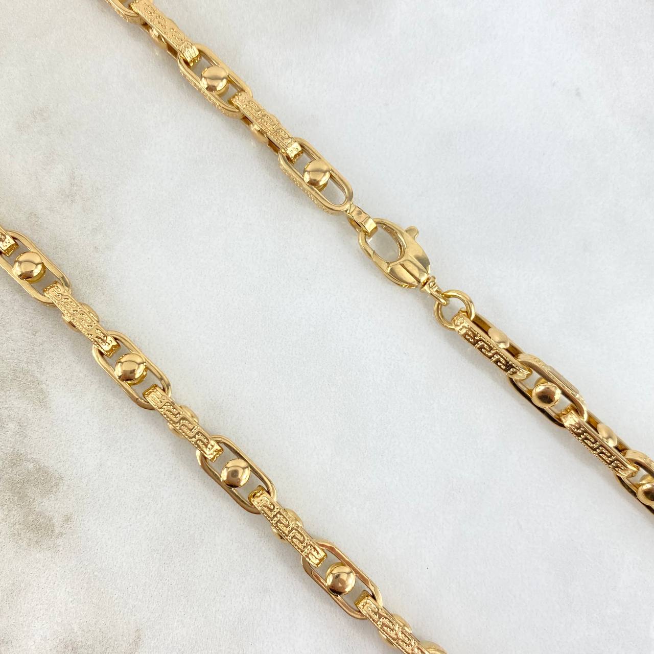 Rustic Tribal Chain 23.9gr / 60cm / 5mm Textured Yellow Gold Point +3 ©
