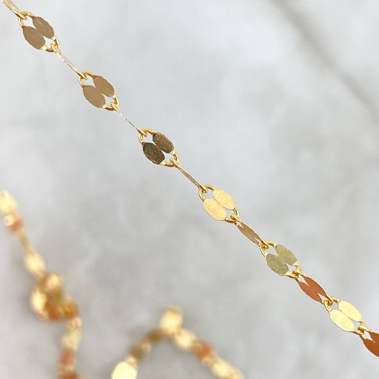Flower Mirror Chain 1.1gr / 17.7in / 18K Gold +3