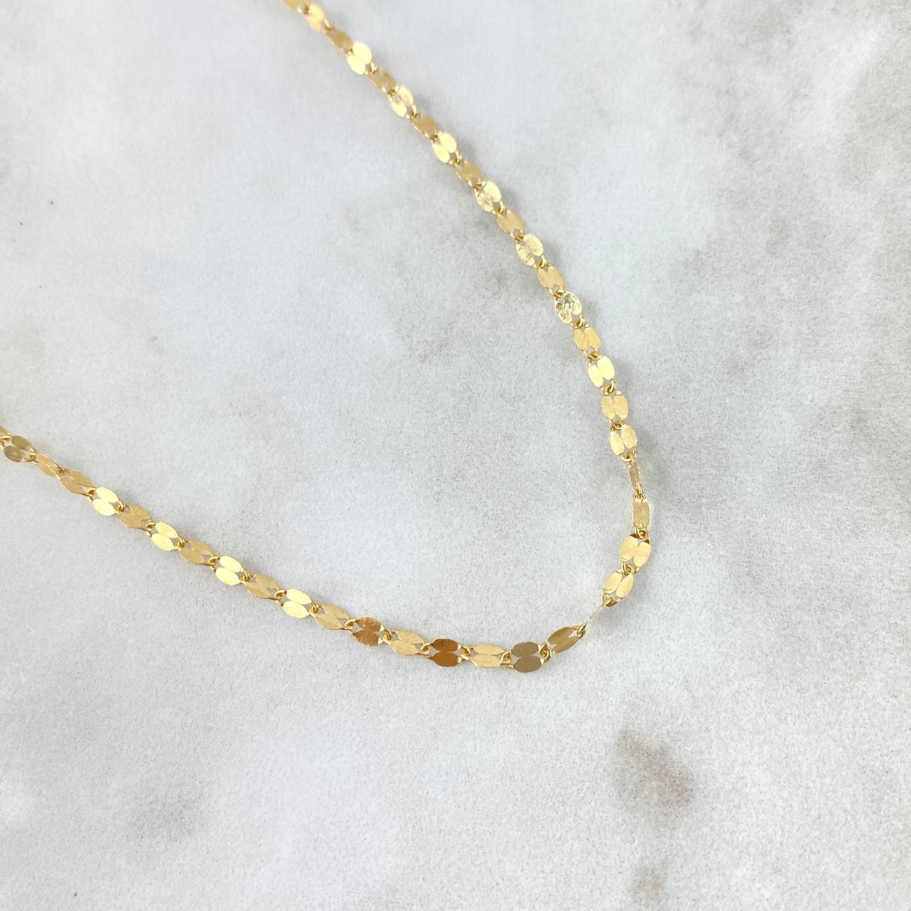 Flower Mirror Chain 1.1gr / 17.7in / 18K Gold +3