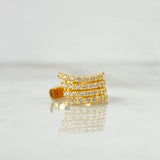 Piercing Earcuff Simulator 1.85gr / 1cm / Four Lines White Zircons Yellow Gold (Jewel) ©