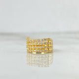 Piercing Earcuff Simulator 1.85gr / 1cm / Four Lines White Zircons Yellow Gold (Jewel) ©