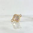 Charm Trébol VCyA 1.2gr / 1.5cm / White Pearl Dotted Yellow Gold