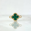 Charm Clover Green Malachite 0.75 g / 1/2 in 18K Yellow Gold
