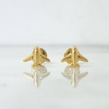 Stud Earrings Airplane 0.6gr / 18K Yellow Gold ©