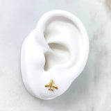 Stud Earrings Airplane 0.6gr / 18K Yellow Gold ©