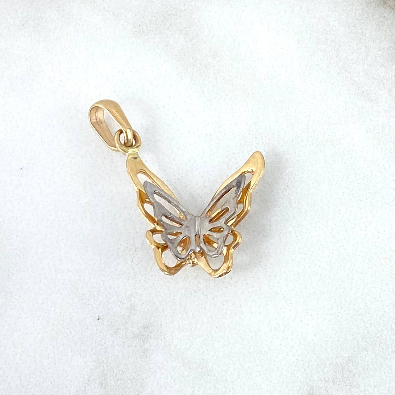 Pendant Butterfly 1.35gr / 2.3cm / Double Two Yellow White Gold ©