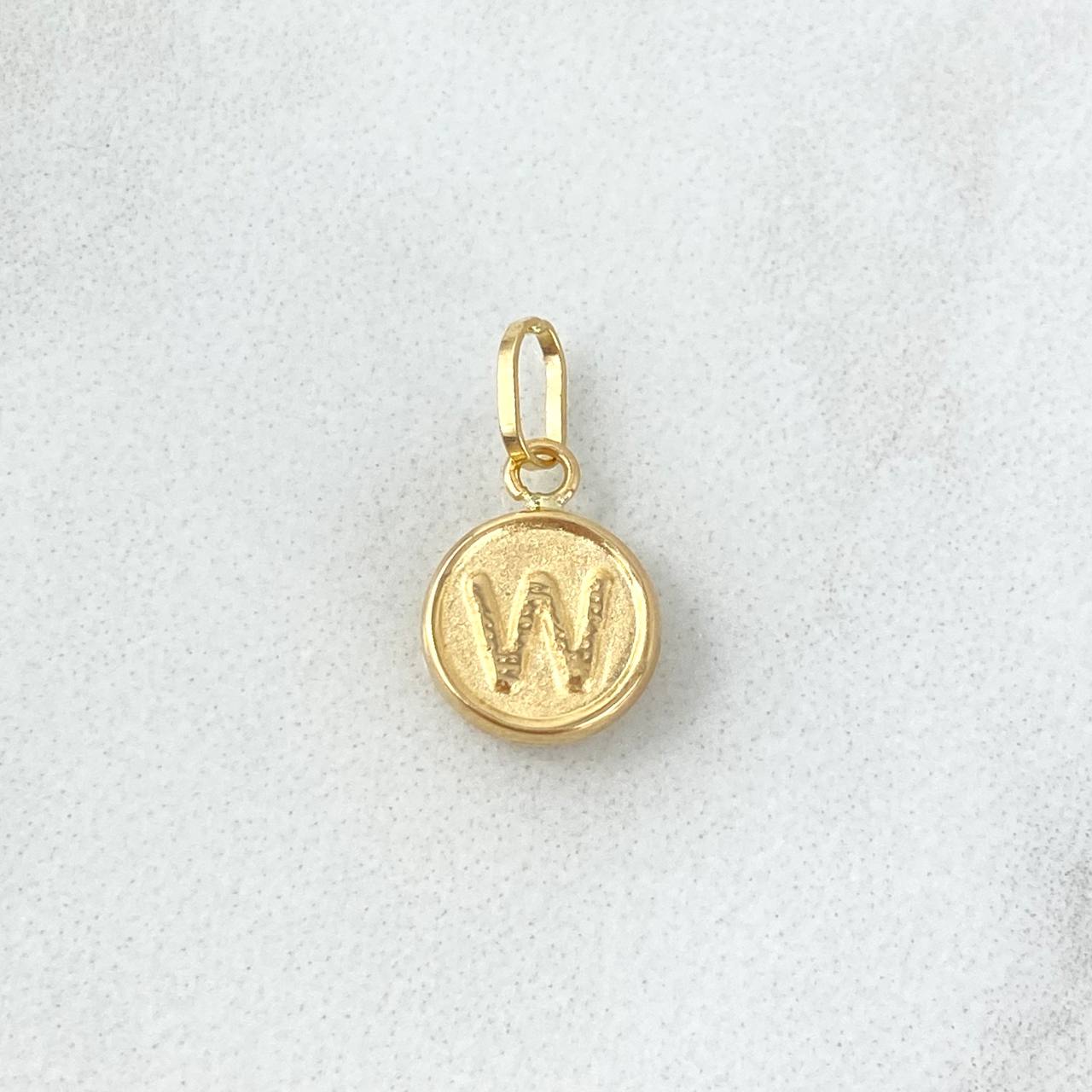 Pendant Letter W 0.35gr / 1.5cm / Double Sided Yellow Gold