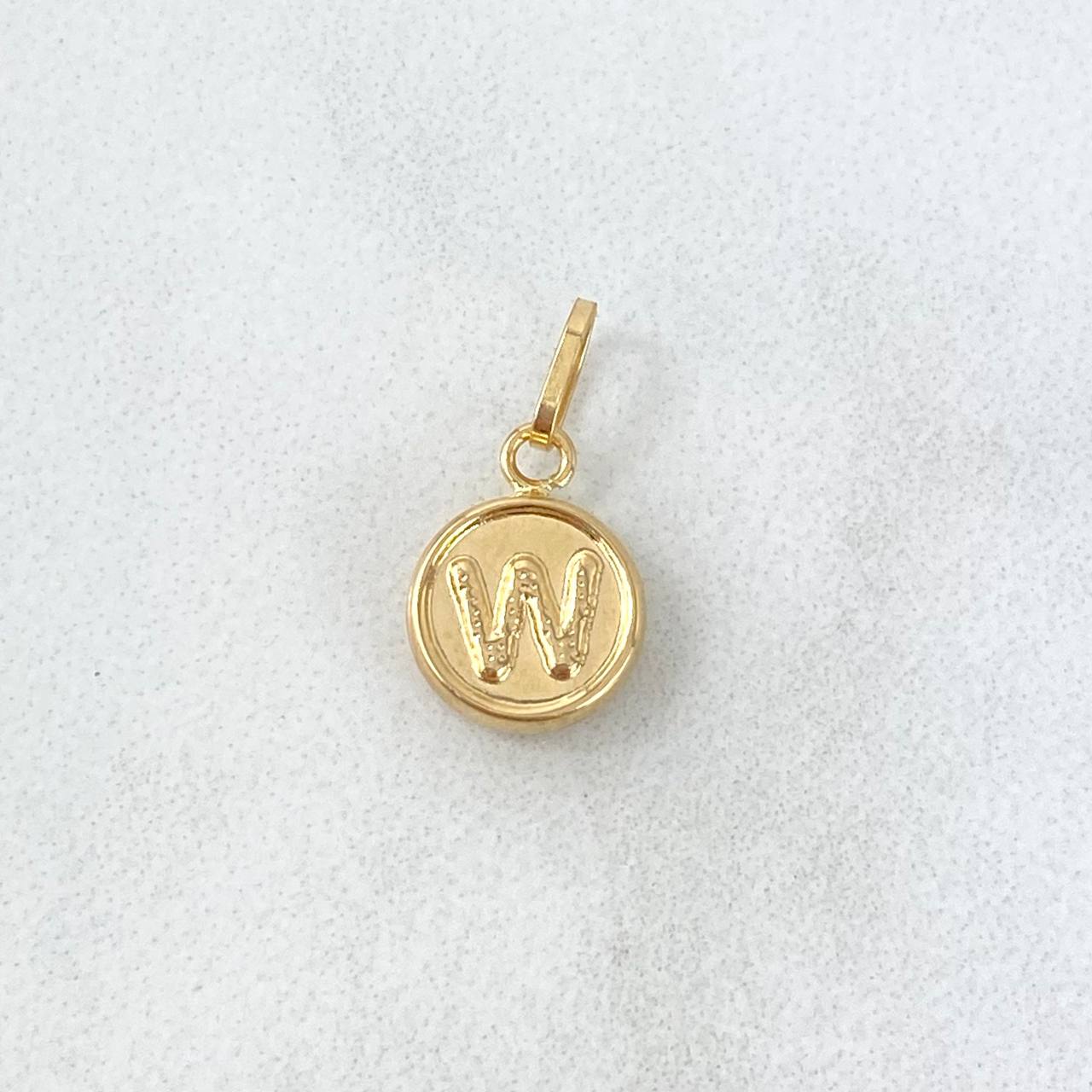 Pendant Letter W 0.35gr / 1.5cm / Double Sided Yellow Gold
