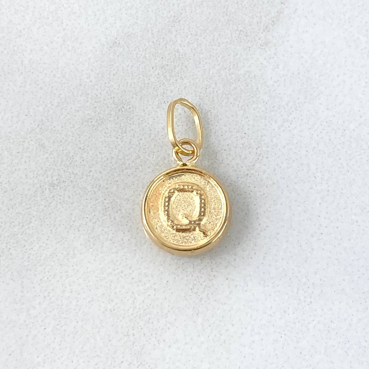 Pendant Letter Q 0.35gr / 1.5cm / Double Sided Yellow Gold