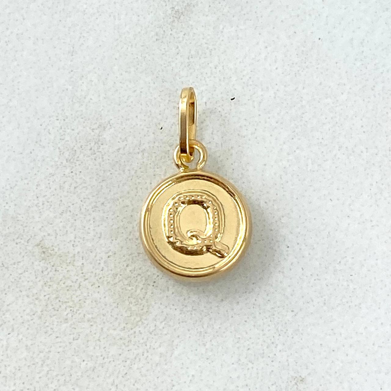 Pendant Letter Q 0.35gr / 1.5cm / Double Sided Yellow Gold