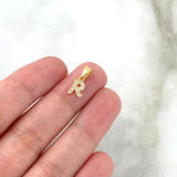 Pendant Silhouette 0.35gr / 1.3cm / White Zircons Yellow Gold
