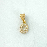 Pendant Letter O Silhouette 0.35gr / 1.3cm / White Zircons Yellow Gold