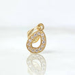 Pendant Letter O Silhouette 0.35gr / 1.3cm / White Zircons Yellow Gold