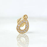 Pendant Letter O Silhouette 0.35gr / 1.3cm / White Zircons Yellow Gold