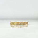 Crown of Thorns Ring 1.55gr T6 3/4 White Zircons Yellow Gold