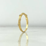Crown of Thorns Ring 1.4gr T6 3/4 White Zircons Yellow Gold