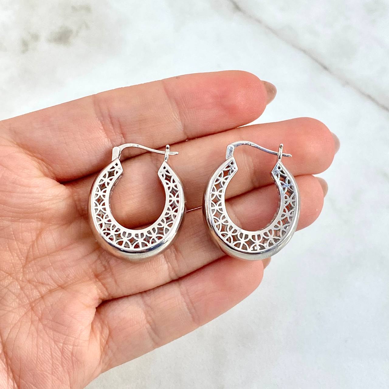 Hoop Earrings Altair 8.1gr / 2.6cm / White Gold ©