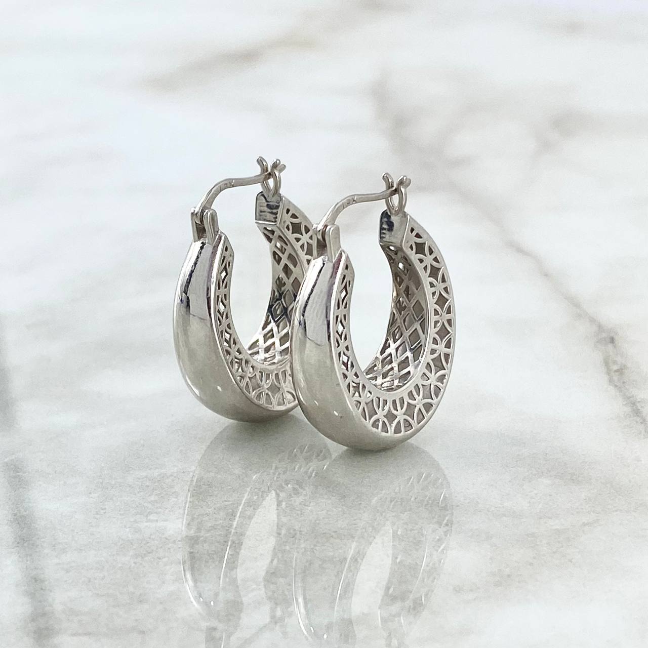 Hoop Earrings Altair 8.1gr / 2.6cm / White Gold ©