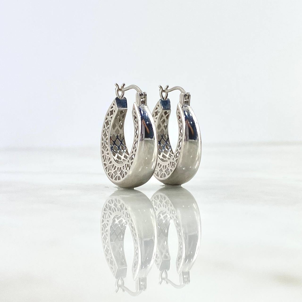 Hoop Earrings Altair 8.1gr / 2.6cm / White Gold ©