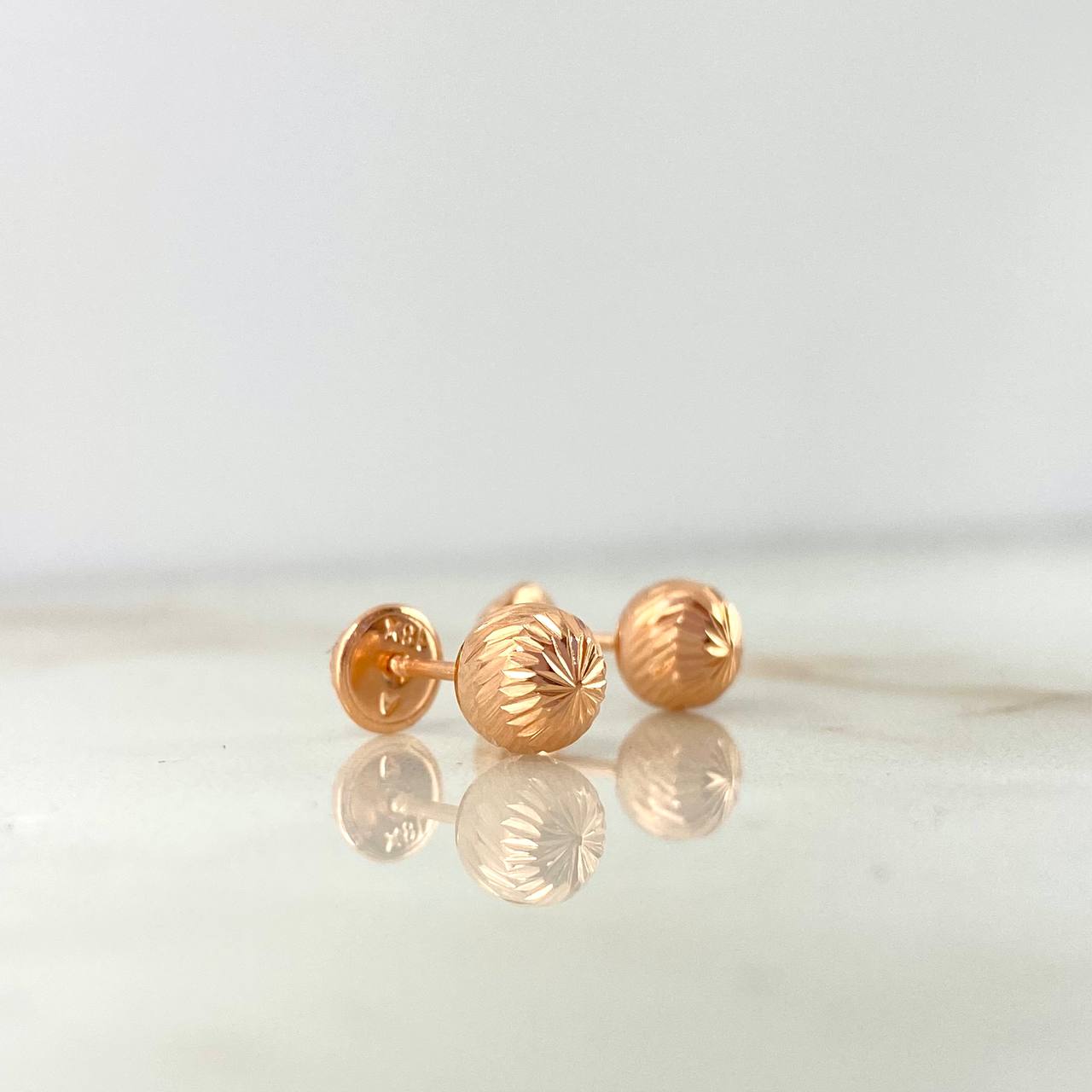 Topos Bola Diamantada 0.7g / in / 6mm Oro Rosa 18K
