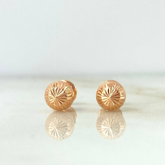 Diamond Cut Bead Stud Earrings 0.7g / in / 6mm 18K Rose Gold