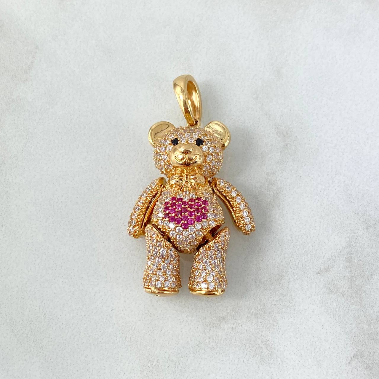 Dije Oso Articulado Corazón 8.2gr / 1 1/2 in / Oro Amarillo 18K
