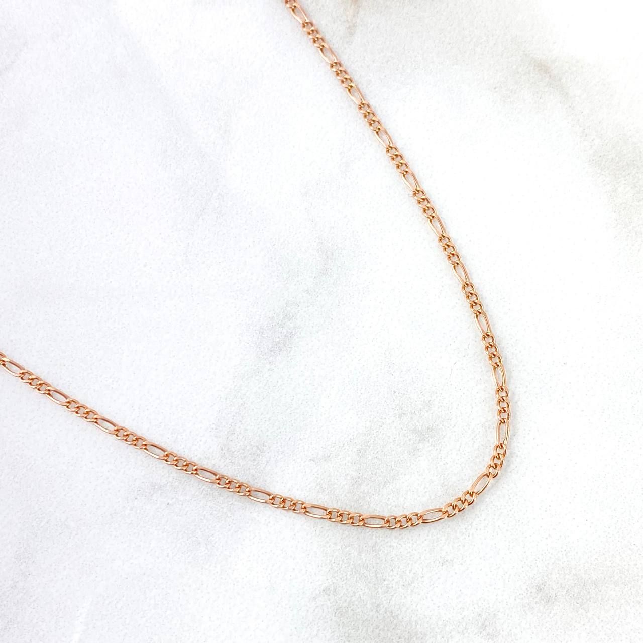 Figaro Chain 1.4gr / 45cm / 1.5mm Rose Gold +1 ©