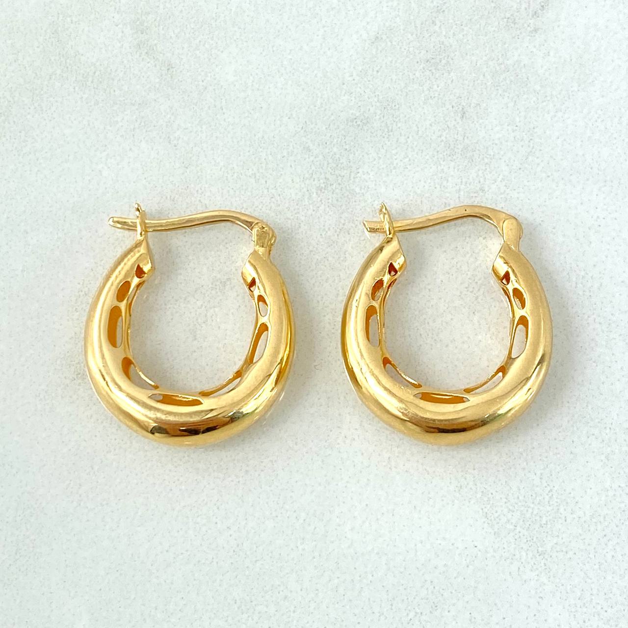 Hoop Earrings Mandy 3.45gr / 2.1cm / Internal Bezel Yellow Gold