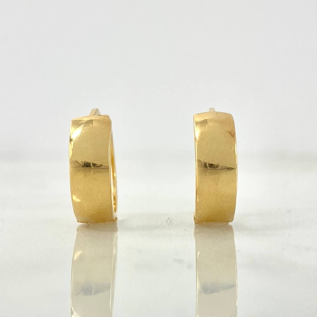 Hoop Earrings Mela 2.15gr / 1.3cm / Yellow Gold Basteadas
