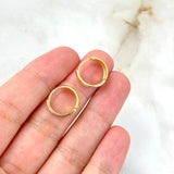 Hoop Earrings Mela 2.15gr / 1.3cm / Yellow Gold Basteadas