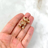 Pendant Articulated Astronaut 9.4gr / 2.5cm / White, Fuchsia, Blue, Green Zircons Rose Gold