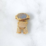 Dije Astronauta Articulado 10gr / 2.5cm / Circones Blancos Celestes Oro Amarillo