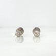 Stud Earrings Bead 0.55gr / 4mm Diamond Cut White Gold 18K ©