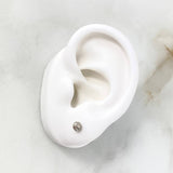 Stud Earrings Bead 4mm 0.55gr / Diamond Cut White Gold ©
