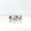 Stud Earrings Bead 0.95gr / 7mm Diamond Cut 18K White Gold ©