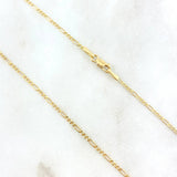 Figaro Chain 2.4gr / 40cm / 1.4mm Yellow Gold +1