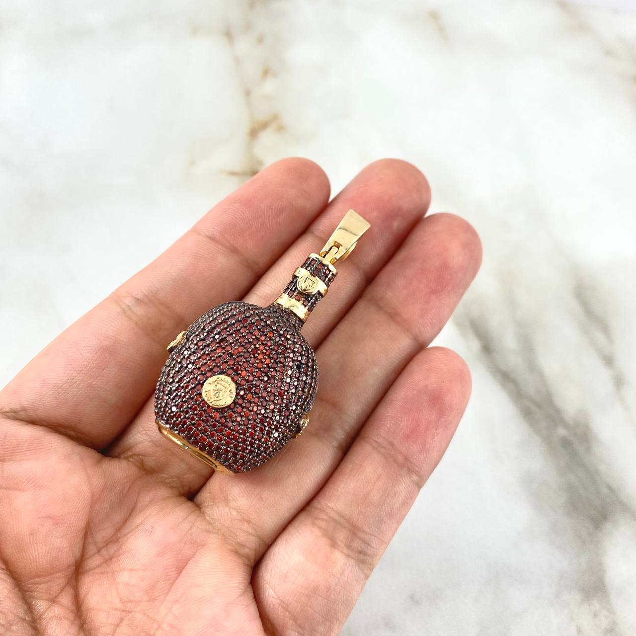 Pendant Botella Buchanan's 22.75gr / 4.8cm / Orange Zircons Yellow Gold ©