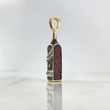Pendant Blue Label Bottle 12.35gr / 5cm / Blue - Orange Zircons Yellow Gold (Offer) ©