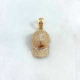 Pendant Cap Cool 7.8gr / 3.8cm / White Zircons Three Golds ©