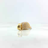 Pendant Cap Cool 7.8gr / 3.8cm / White Zircons Three Golds ©
