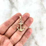 Pendant Anchor 2.9gr / 3.5cm / White Zircons Yellow Gold ©