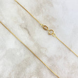 Cadena Veneciana 1.1gr / 17 3/4 in / 0.61mm Oro Amarillo +3 18K !