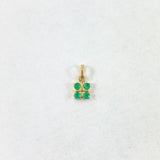 Pendant Flower Gift 1.15gr / 1.5cm / Emeralds 35pts Yellow Gold (Jewel) *