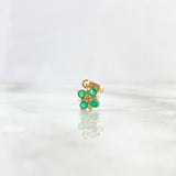 Dije Flor Regalo Esmeraldas 35pts 1.15gr / 1.5cm / Oro Amarillo 18K