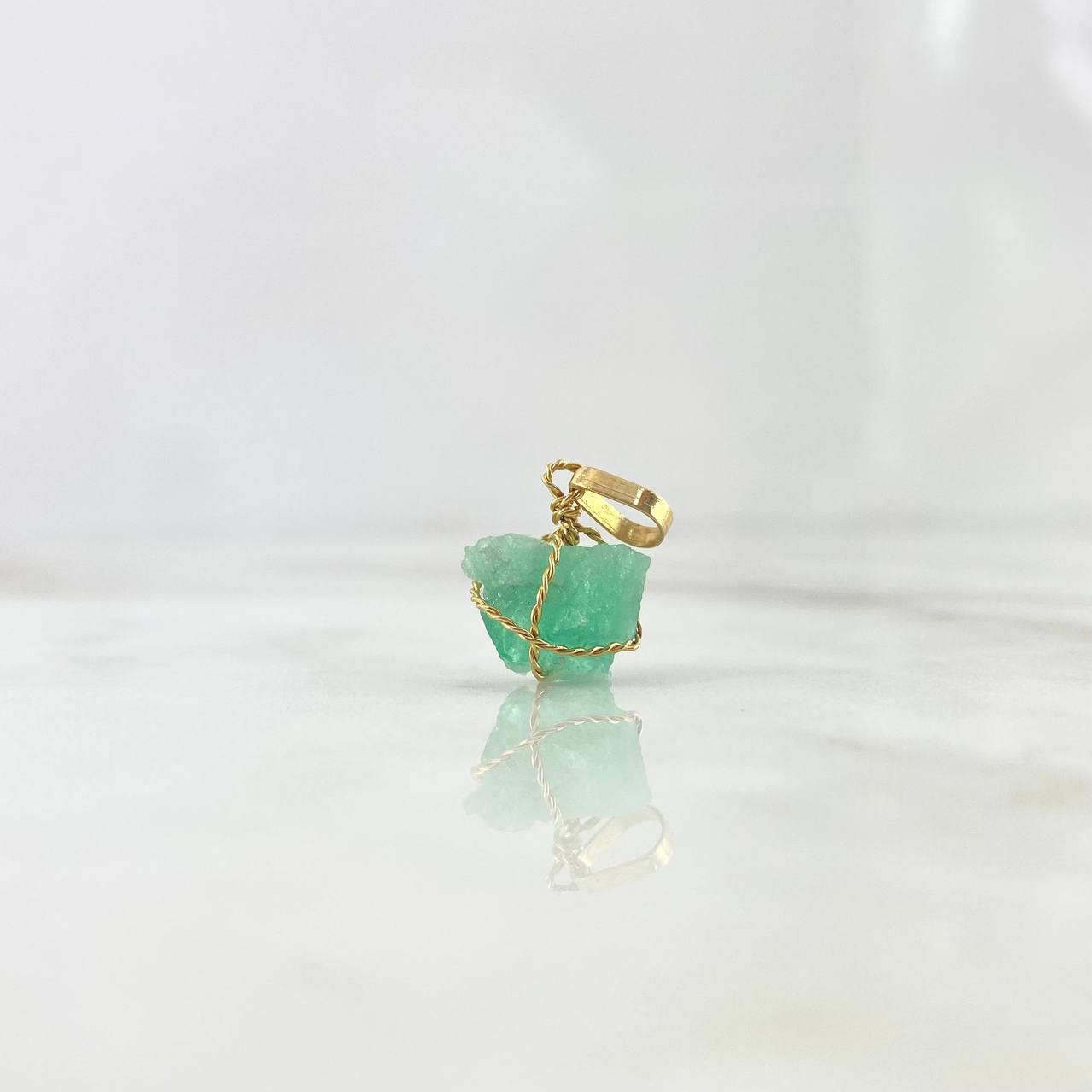 Pendant Rough Emerald Medium 18K Yellow Gold (Jewel) *