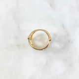 Family Ring 7.9gr / Size 7 1/2 / White and Fuchsia Zircons Three Golds