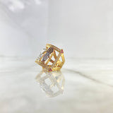 Family Ring 7.9gr / Size 7 1/2 / White and Fuchsia Zircons Three Golds